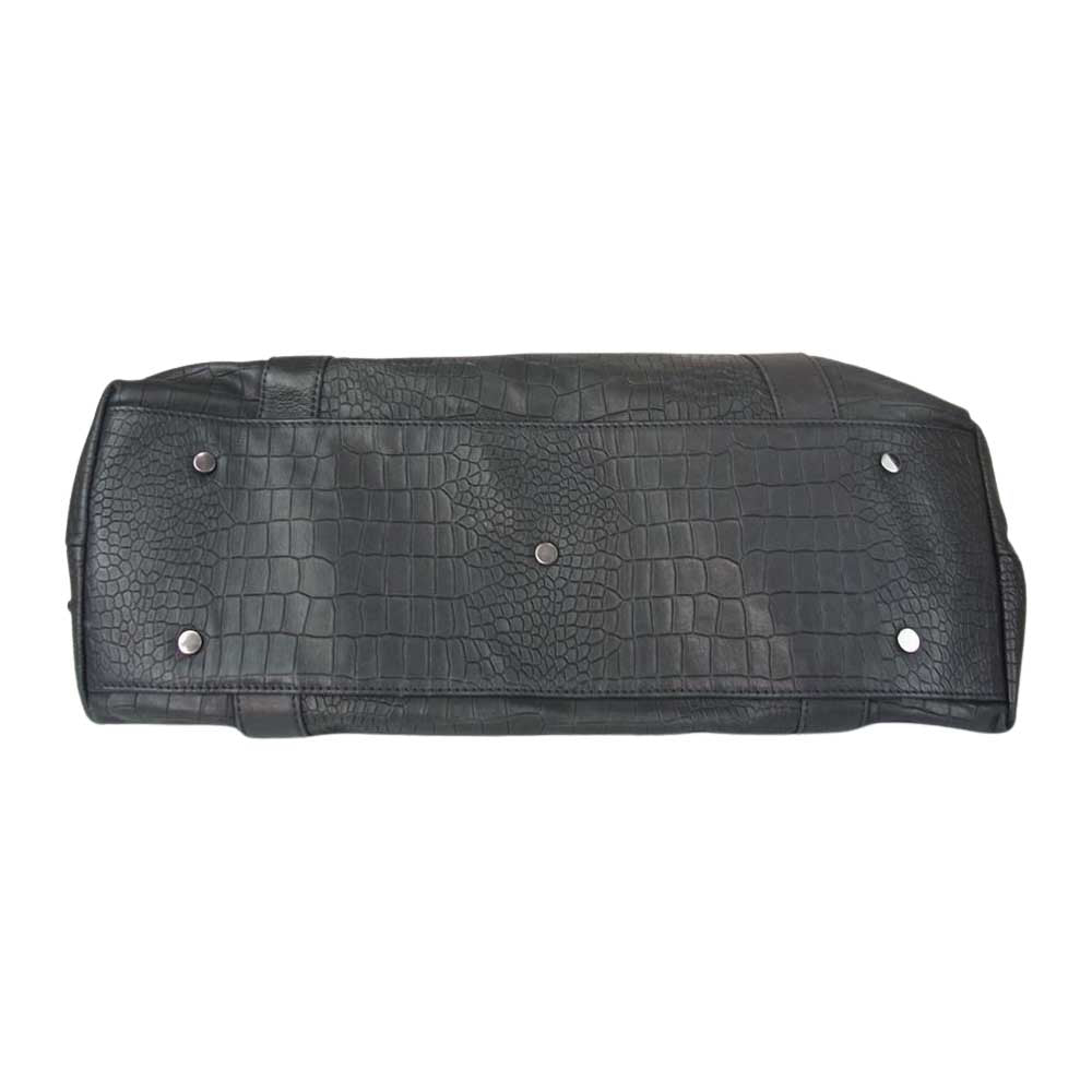 GIORGIO BRATO ジョルジオブラット イタリア製 クロコ型押し レザー 2WAY ショルダーバッグ ブラック系【中古】