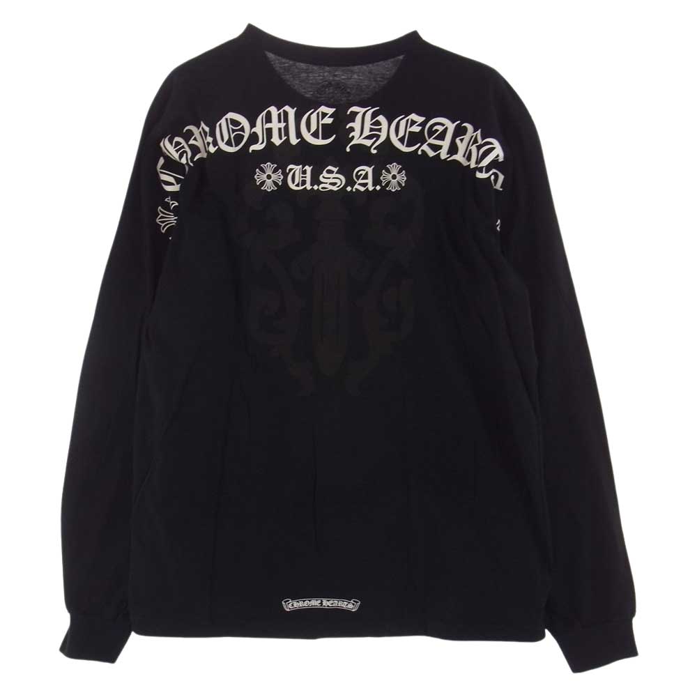 CHROME HEARTS クロムハーツ（原本無） バックダガープリント ポケット付き 長袖 Tシャツ ブラック系 XL【中古】