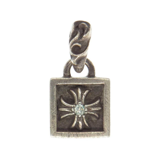 CHROME HEARTS クロムハーツ（原本無） FRAMED CH PLUS 1DIA フレームド CHプラス 1ダイヤ チャーム ペンダント シルバー系【中古】