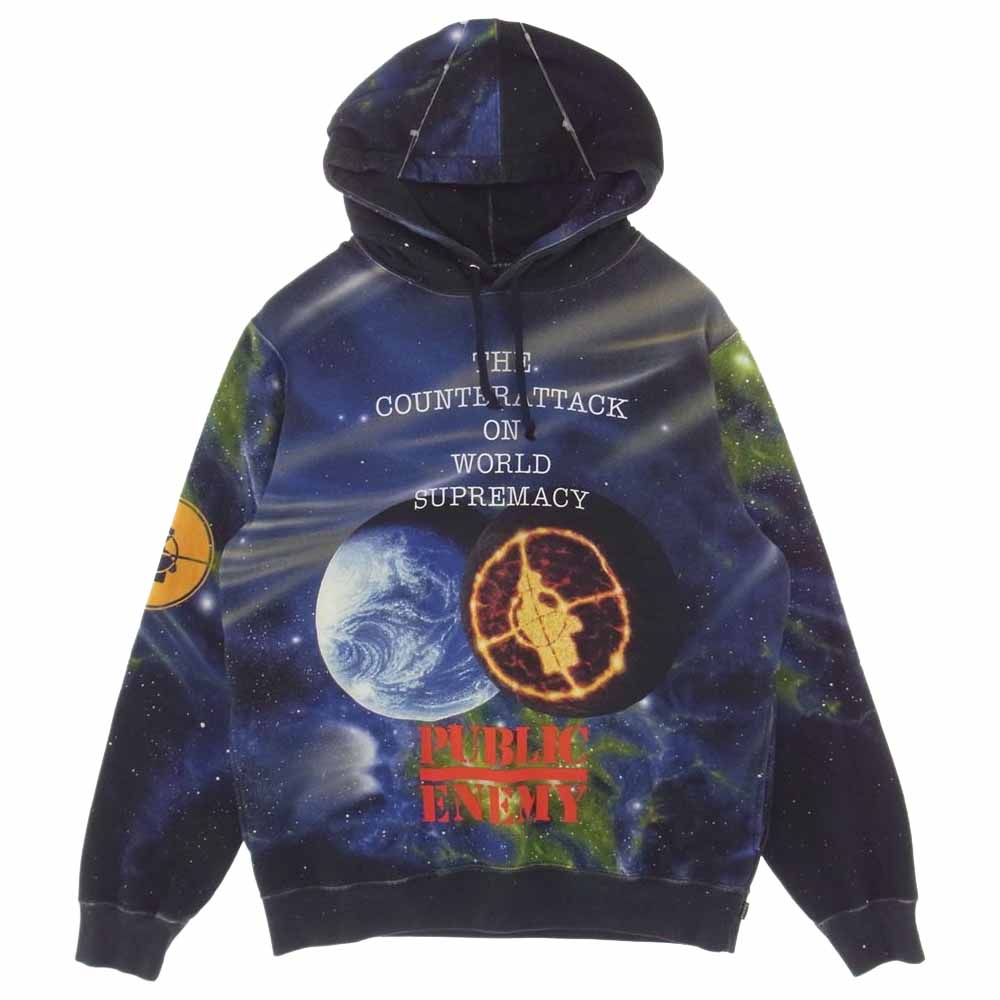 Supreme シュプリーム 18SS UNDERCOVER PUBLIC ENEMY HOODED SWEAT SHIRT スウェット パーカー  マルチカラー系 M【美品】【中古】