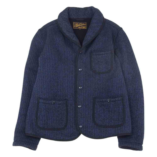 CALEE キャリー BEACH CLOTH SHAWL COLLAR JACKET ビーチクロス ショールカラー ジャケット ネイビー系 L【中古】