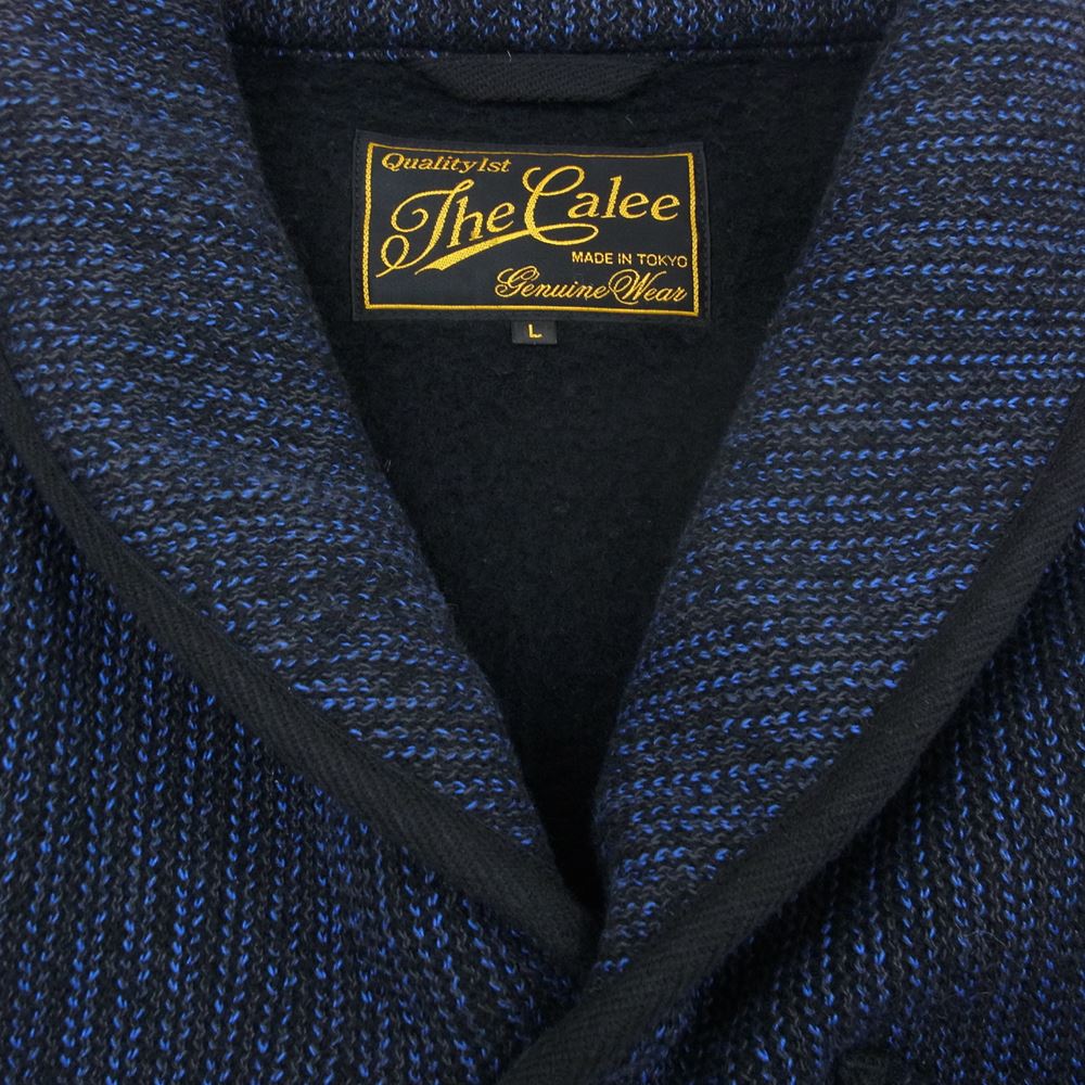 CALEE キャリー BEACH CLOTH SHAWL COLLAR JACKET ビーチクロス ショールカラー ジャケット ネイビー系 L【中古】