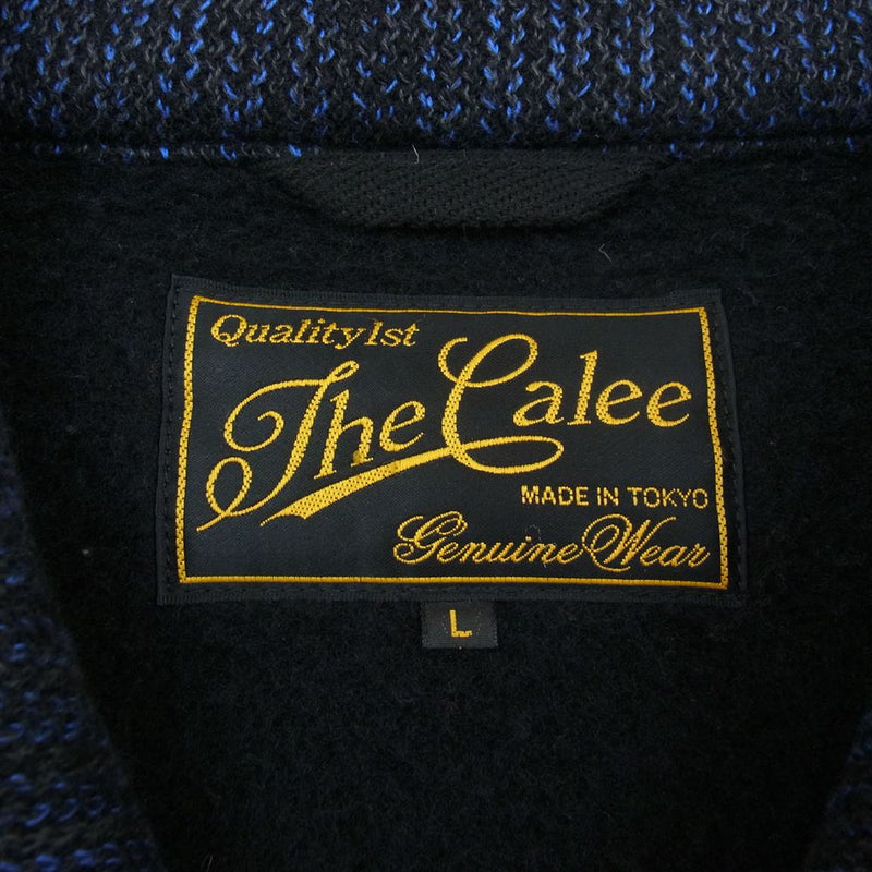 CALEE キャリー BEACH CLOTH SHAWL COLLAR JACKET ビーチクロス ショールカラー ジャケット ネイビー系 L【中古】