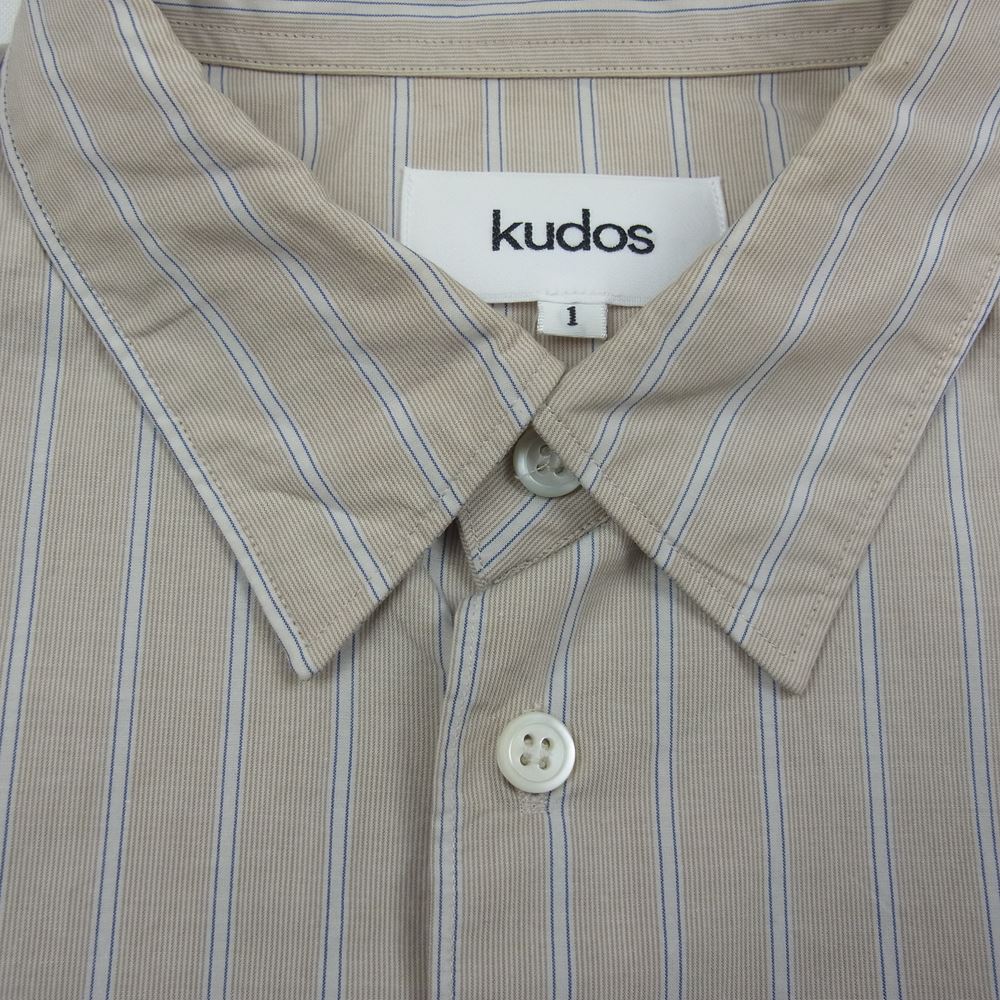 クードス 19AW KB19YY05 ドッキング ストライプ シャツ 長袖 ベージュ系 1【中古】