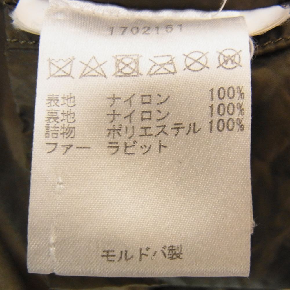 WOOLRICH ウールリッチ 1702151 ラビットファー ナイロン モッズ コート カーキ系 S【中古】