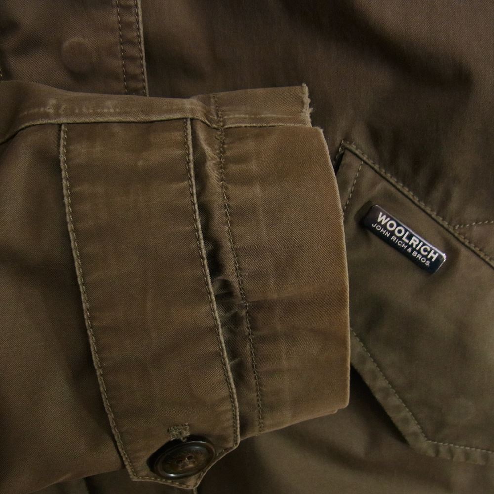 WOOLRICH ウールリッチ 1702151 ラビットファー ナイロン モッズ コート カーキ系 S【中古】