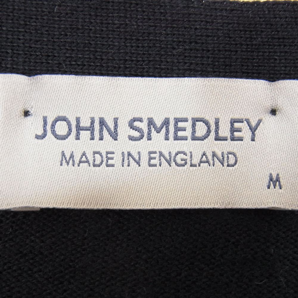 JOHN SMEDLEY ジョンスメドレー 国内正規品 英国製 ニュージーランド エキストラファイン メリノウール ハイゲージ ニット カーディガン ネイビー系 M【中古】
