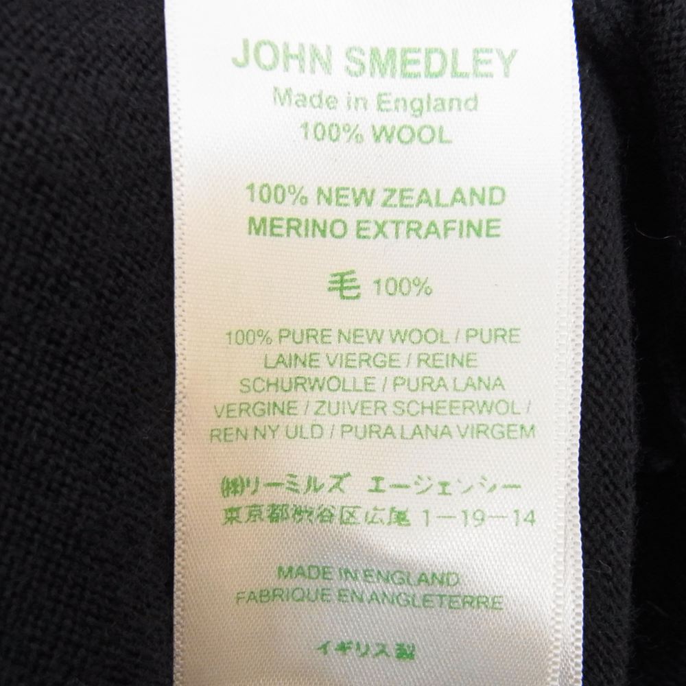 JOHN SMEDLEY ジョンスメドレー 国内正規品 英国製 ニュージーランド エキストラファイン メリノウール ハイゲージ ニット カーディガン ネイビー系 M【中古】
