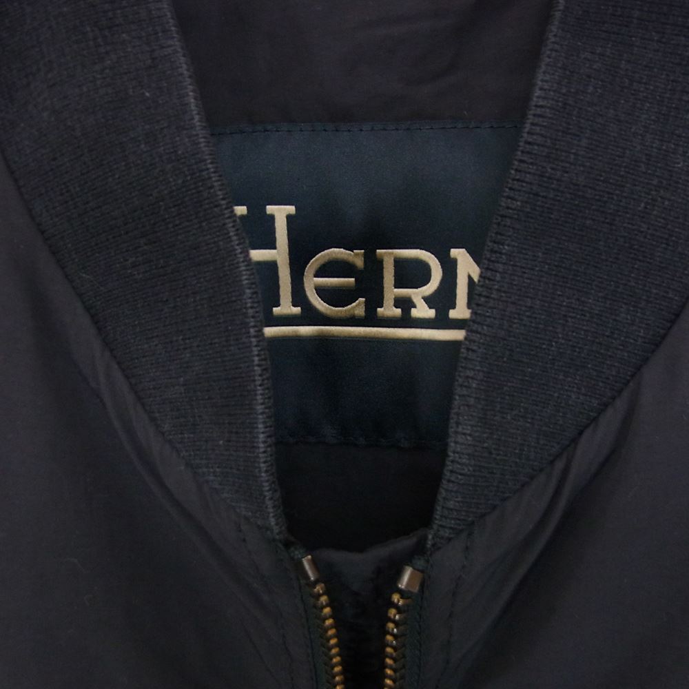 Herno ヘルノ GI0194U-12302-9200 国内正規品 ナイロン ボンバー ジャケット ブラック系 46【中古】