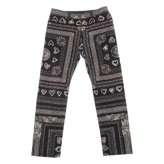 VERSACE ヴェルサーチ A83490 A230653  国内正規品 メデューサ バンダナ パンツ ブラック系 30【中古】