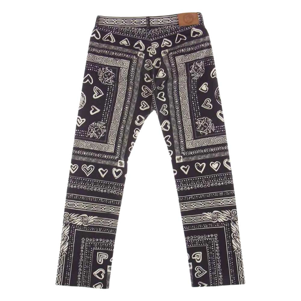 VERSACE ヴェルサーチ A83490 A230653  国内正規品 メデューサ バンダナ パンツ ブラック系 30【中古】