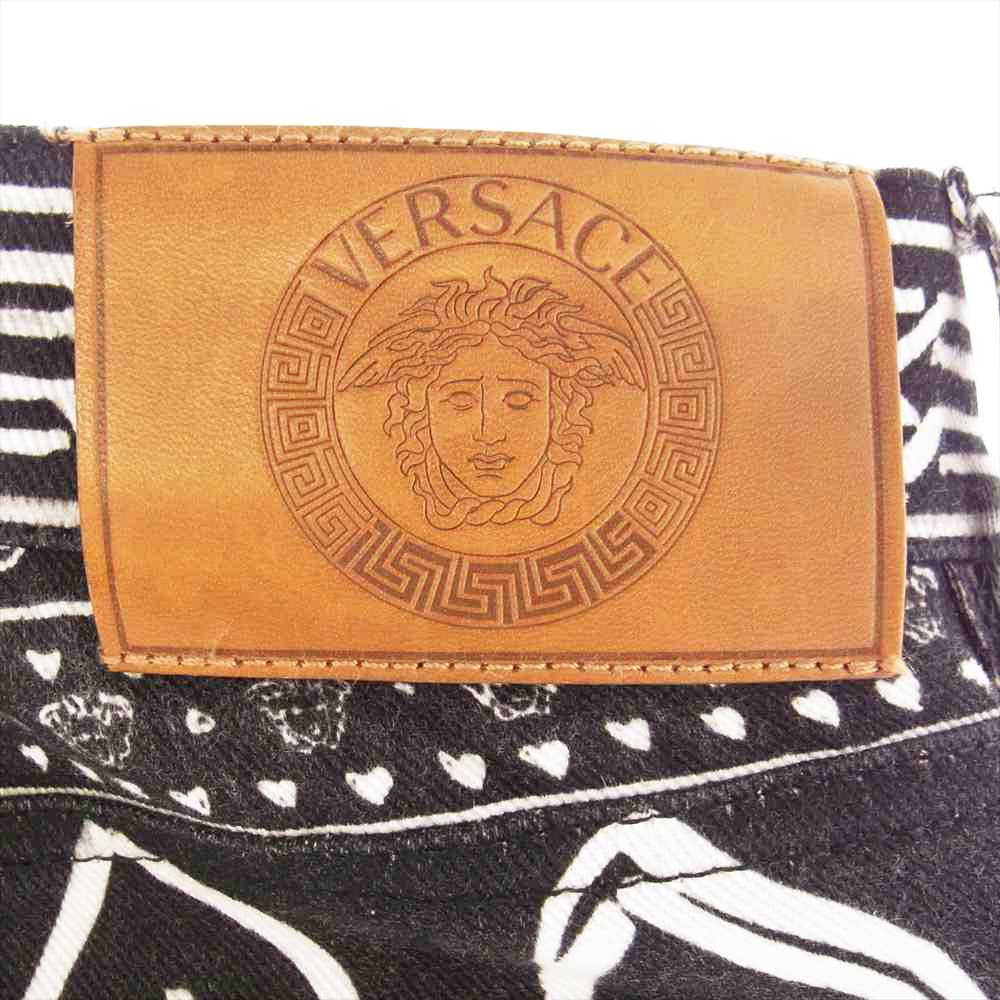 VERSACE ヴェルサーチ A83490 A230653  国内正規品 メデューサ バンダナ パンツ ブラック系 30【中古】
