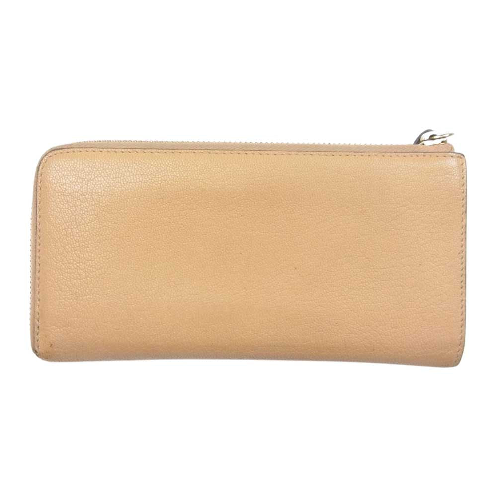 Chloe クロエ 3P0762 TWISTED BOW ツイステッドボウ ラウンドジップ ウォレット ベージュ系【中古】