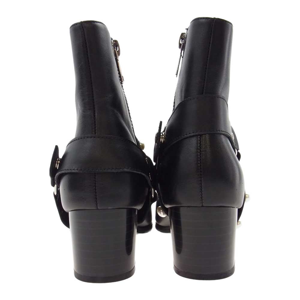 エンデヴァイス ELB660-3 パール付き レザー リング ブーツ ブラック系 44【新古品】【未使用】【中古】