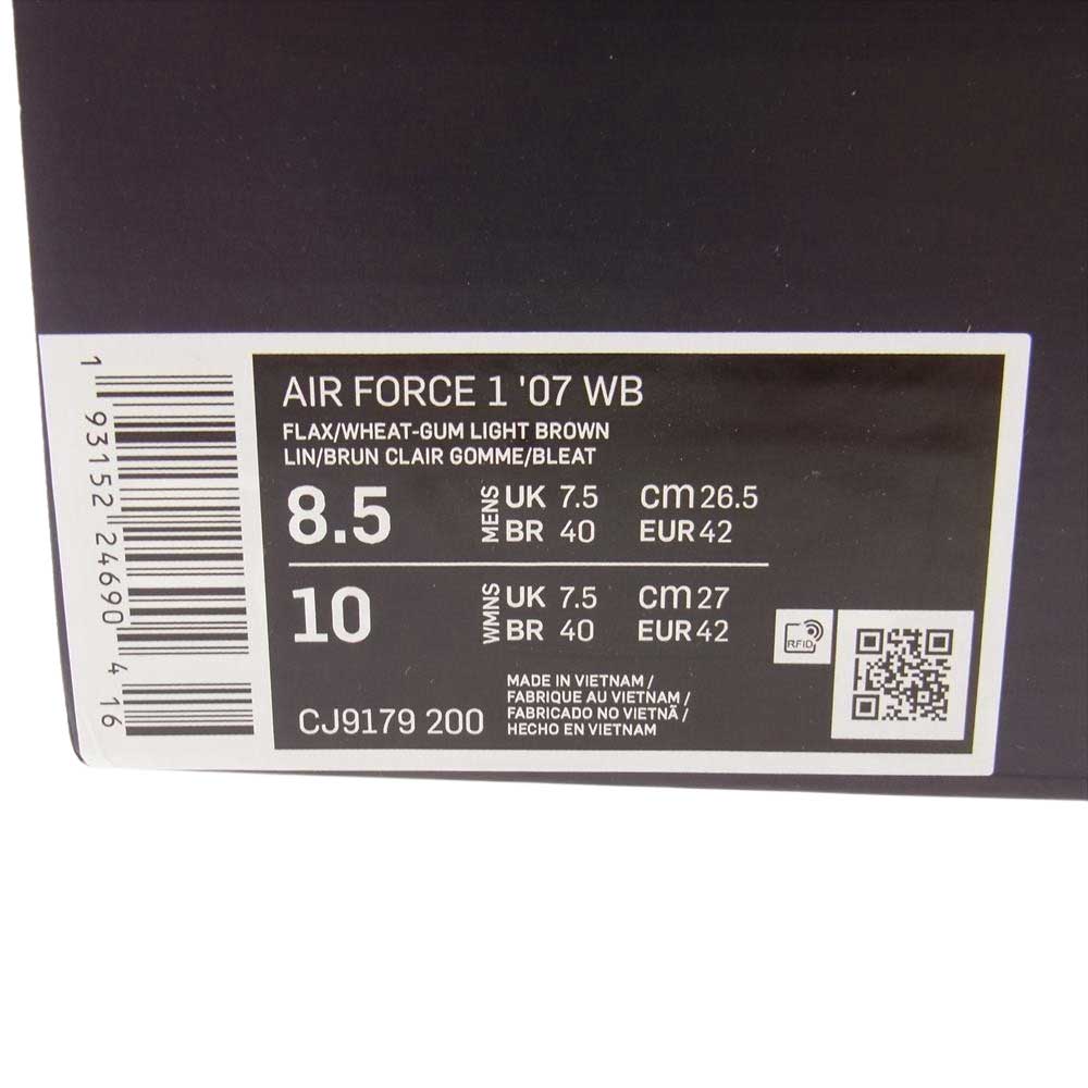 NIKE ナイキ CJ9179-200 AIR FORCE 1 07 WB FLAX エアフォース1 フラックス ブラウン系 26.5cm【新古品】【未使用】【中古】