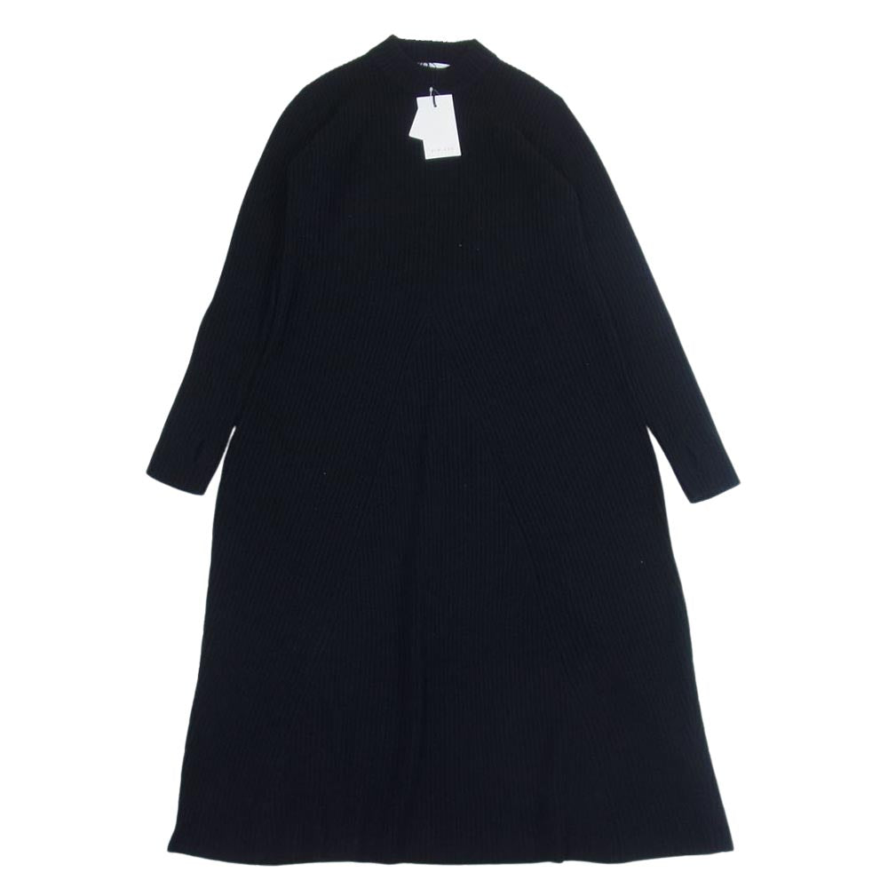 リムアーク 460DAL73-0180 High neck flare knit OP モックネック フレア ニット ワンピース ブラック系 36【美品】【中古】