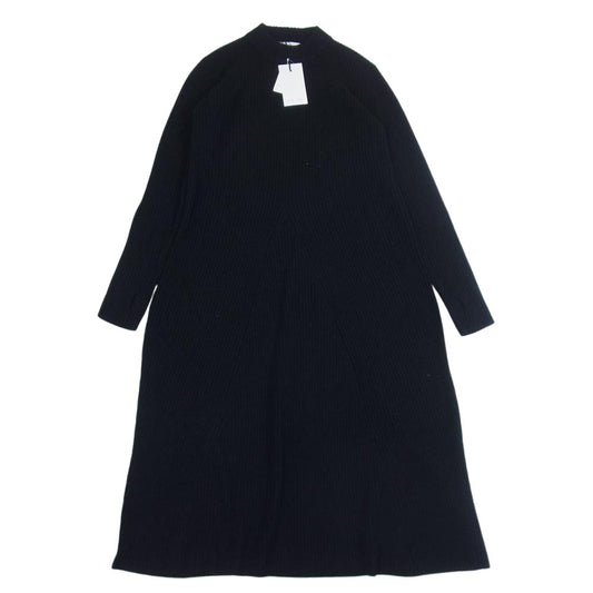 リムアーク 460DAL73-0180 High neck flare knit OP モックネック フレア ニット ワンピース ブラック系 36【美品】【中古】
