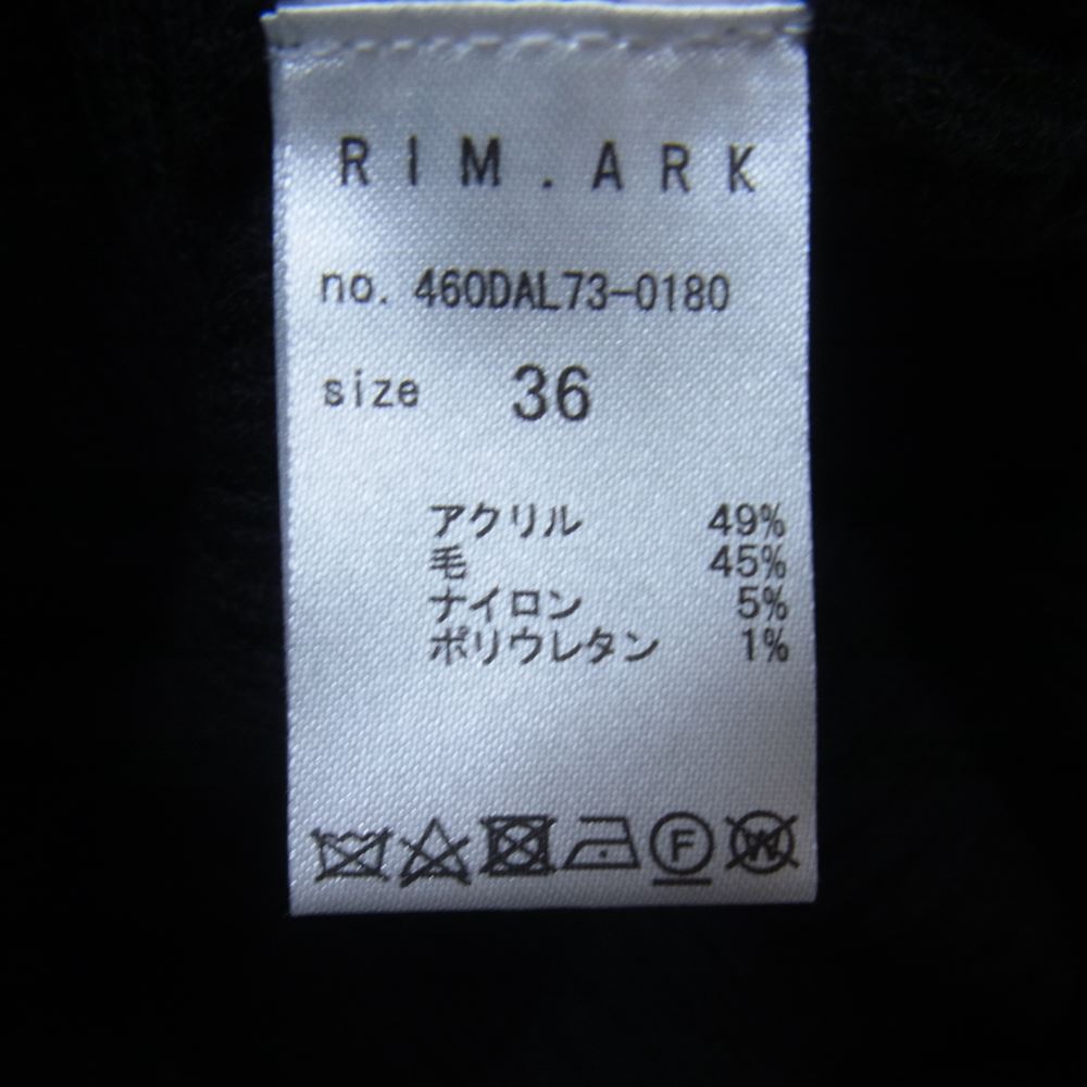 リムアーク 460DAL73-0180 High neck flare knit OP モックネック フレア ニット ワンピース ブラック系 36【美品】【中古】
