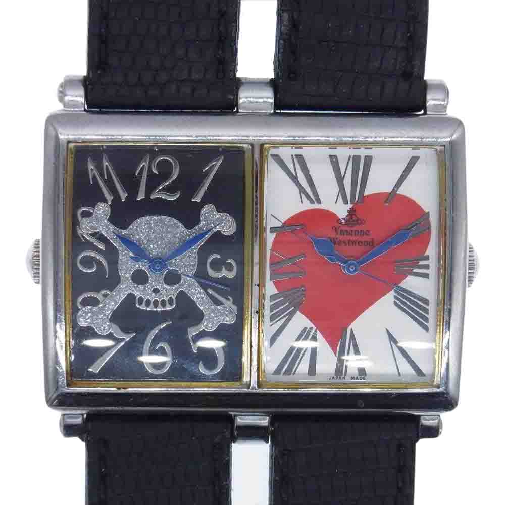 Vivienne Westwood ヴィヴィアンウエストウッド VW-8038 スカル ハート ダブルフェイス 2タイムゾーン クオーツ ウォッチ 時計 マルチカラー系【中古】