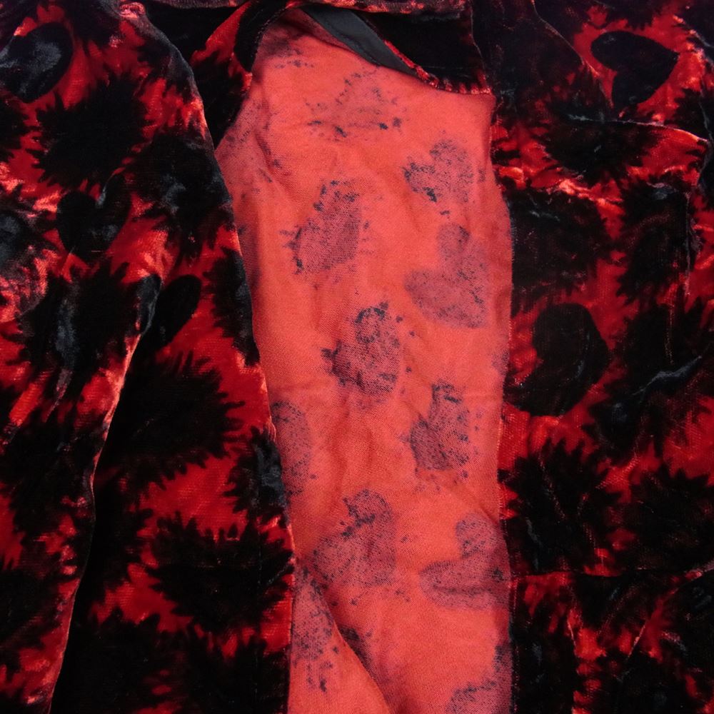 tricot COMME des GARCONS トリココムデギャルソン AD2004 TN-B018 レーヨンキュプラ ベロア 変形 カーディガン ボレロ レッド系 M【中古】