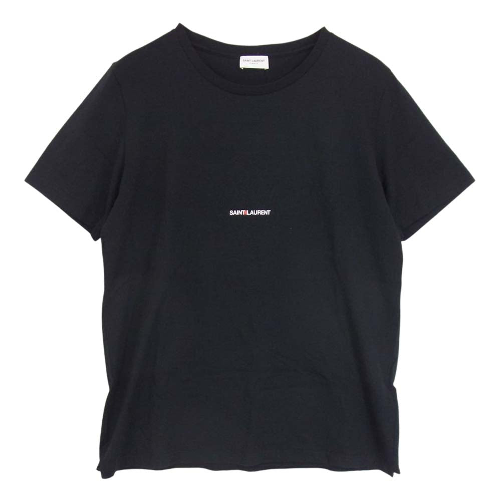 SAINT LAURENT サンローラン 464572 YB2DQ クルーネック ロゴ Tシャツ 半袖 ブラック系 M【中古】