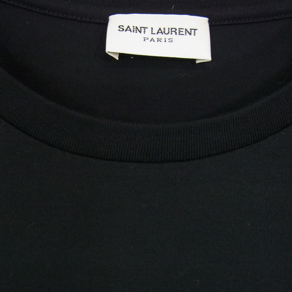 SAINT LAURENT サンローラン 464572 YB2DQ クルーネック ロゴ Tシャツ 半袖 ブラック系 M【中古】