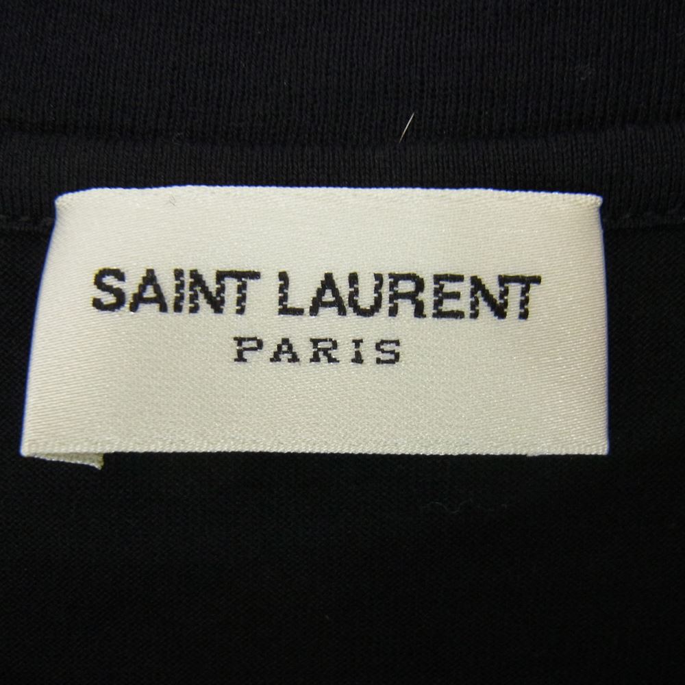 SAINT LAURENT サンローラン 464572 YB2DQ クルーネック ロゴ Tシャツ 半袖 ブラック系 M【中古】