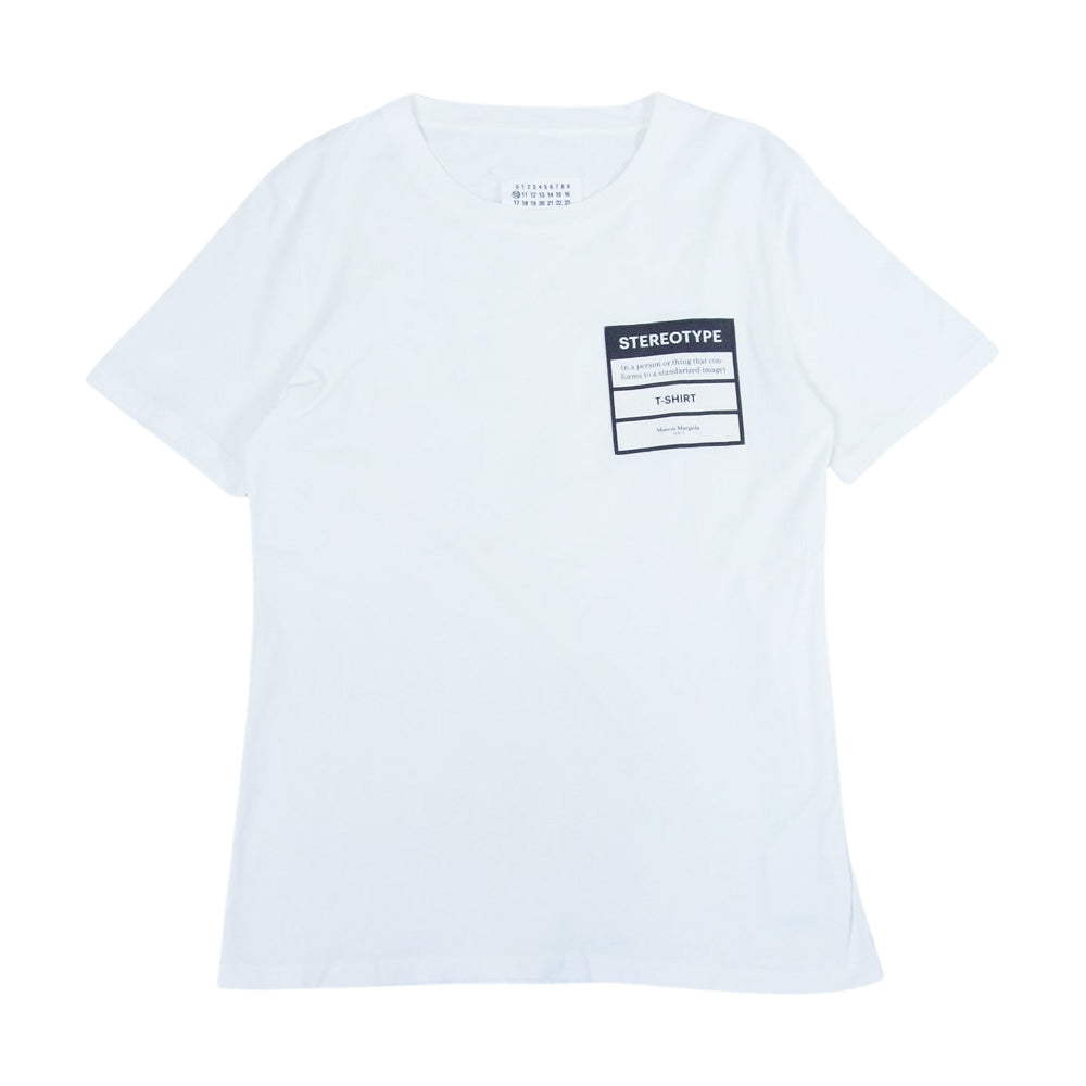 MAISON MARGIELA メゾンマルジェラ 19SS S50GC0538 STEREO TYPE TEE ステレオタイプ 半袖 Tシャツ ホワイト系 46【中古】