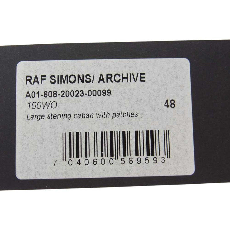 RAF SIMONS ラフシモンズ 14AW復刻 A01-608 20023-00099 ARCHIVE REDUX アーカイブ リダックス STERLING RUBY Large sterling caban with patches  ブラック系 48【中古】