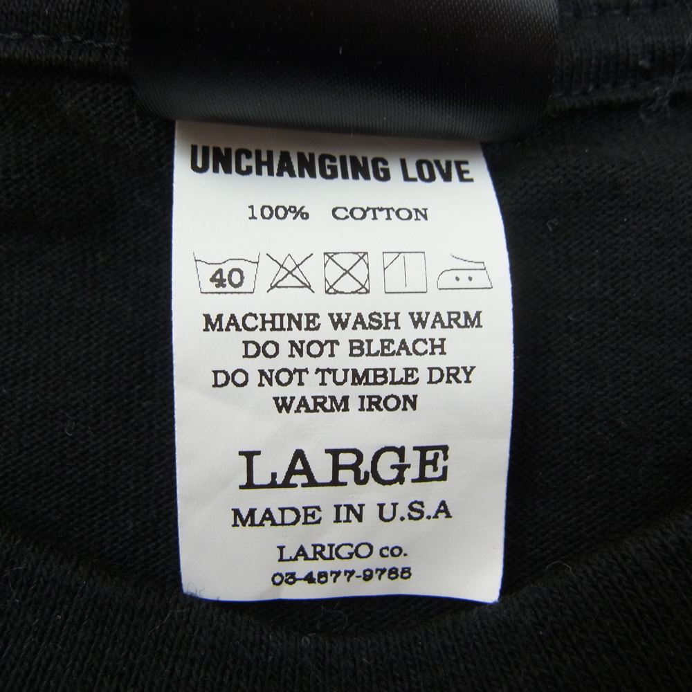 アンチェンジングラブ UCL-004 22SS  Crew Neck L/S Tee BIG U 長袖 Ｔシャツ ロンＴ ブラック系 L【中古】