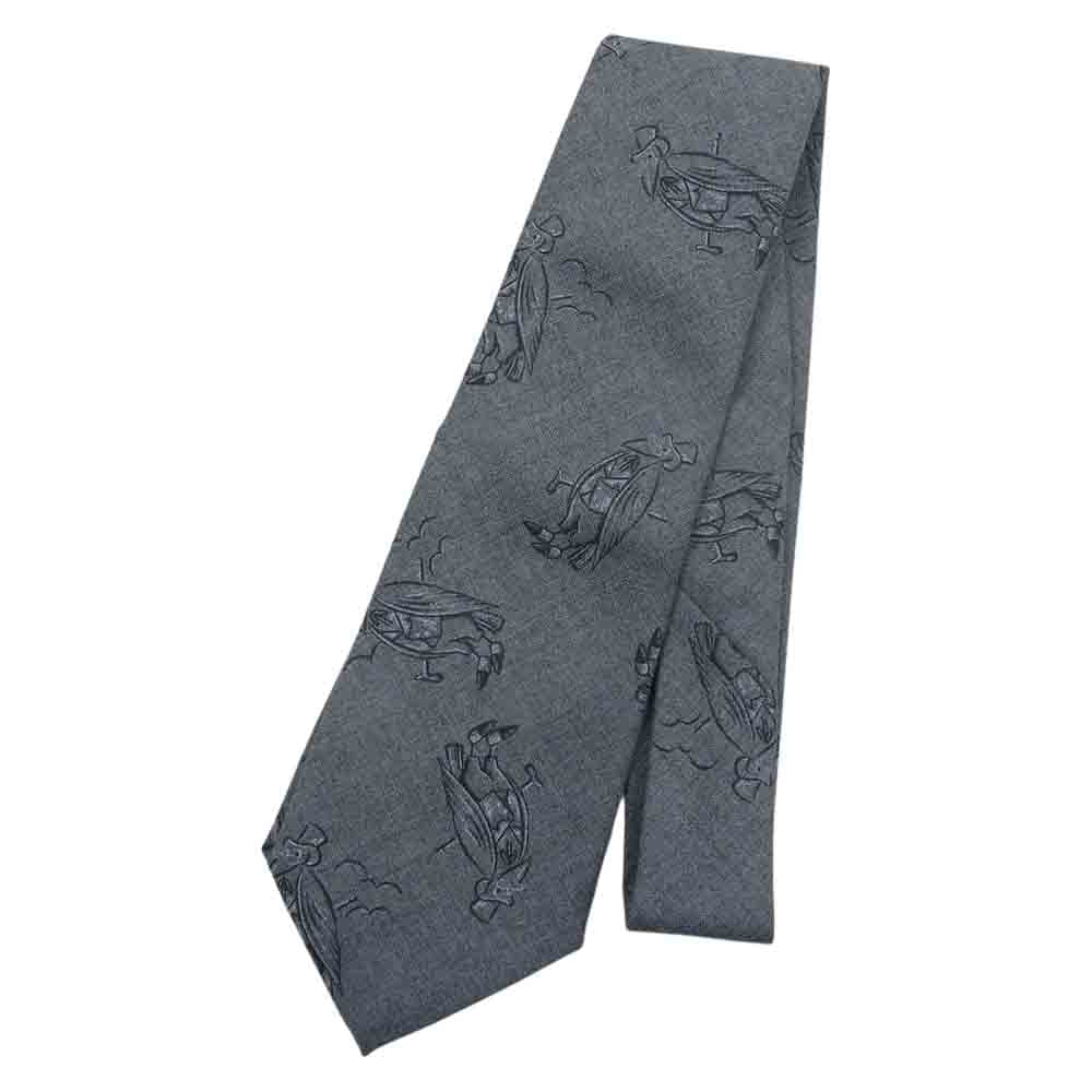 オールドクロウ OC-19-SS-G04  TIE  ネクタイ 総柄 グレー系 F【美品】【中古】