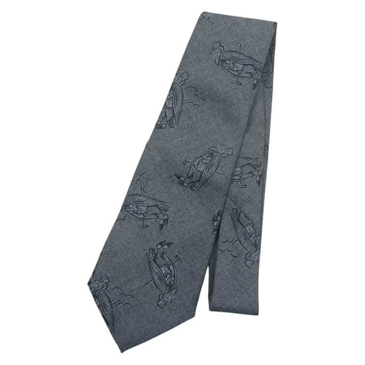 オールドクロウ OC-19-SS-G04  TIE  ネクタイ 総柄 グレー系 F【美品】【中古】