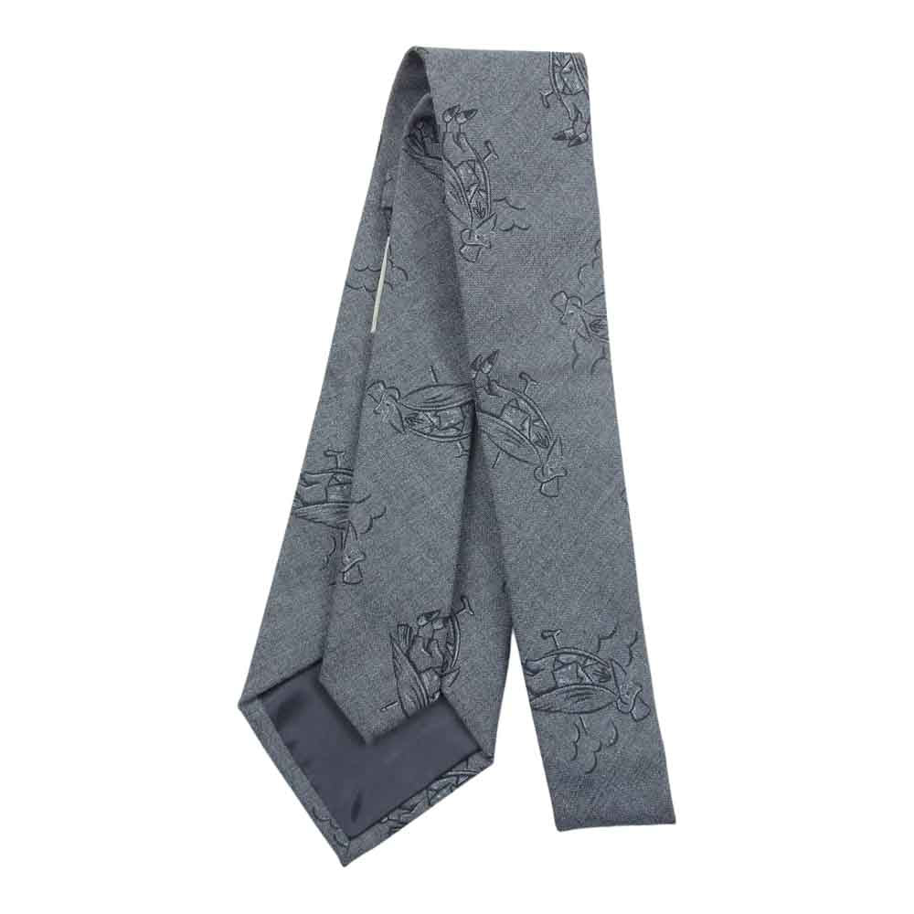 オールドクロウ OC-19-SS-G04  TIE  ネクタイ 総柄 グレー系 F【美品】【中古】