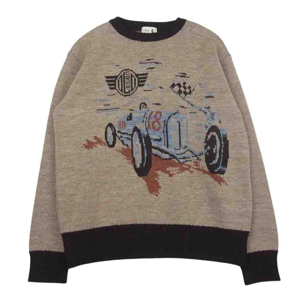 オールドクロウ 20AW OC-20-AW-08  SPEEDSTER SWEATER ジャガード ニット セーター ブラウン系 XL【美品】【中古】