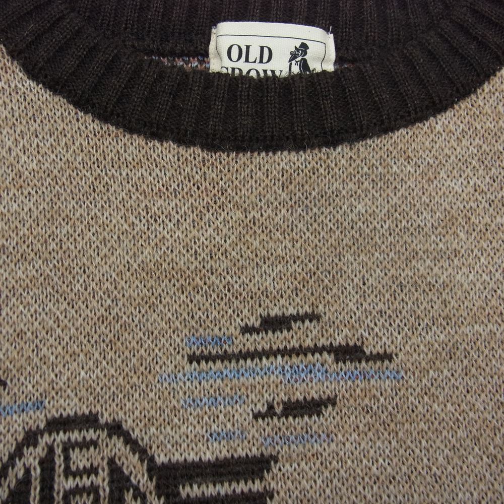 オールドクロウ 20AW OC-20-AW-08  SPEEDSTER SWEATER ジャガード ニット セーター ブラウン系 XL【美品】【中古】