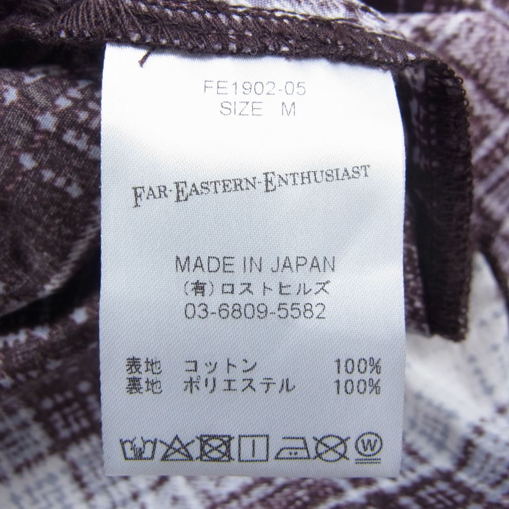 FAR EATERN ENTHUSIAST ファーイースタンエンスージアスト オープンカラー 長袖 シャツ エンジ系 M【中古】