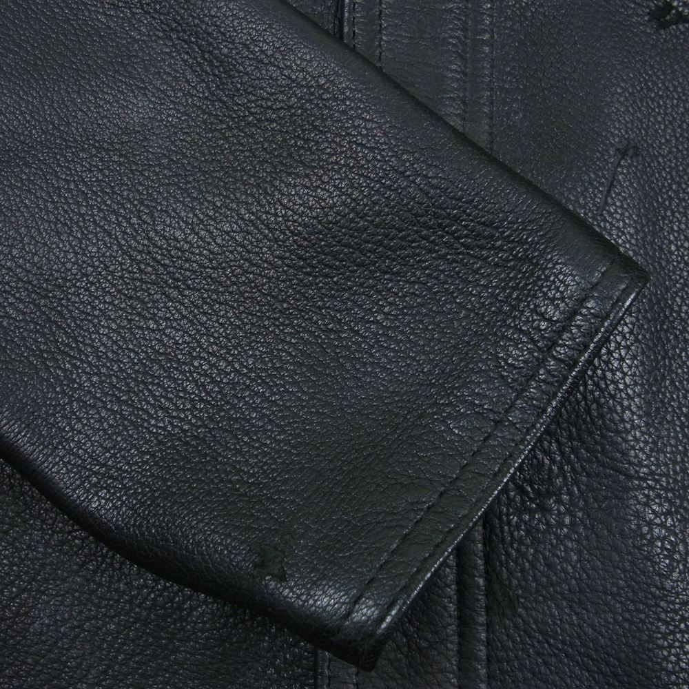 FAR EATERN ENTHUSIAST ファーイースタンエンスージアスト FE1302-SP01 ディアスキン レザー ジャケット 鹿革 ブラック系 38【中古】