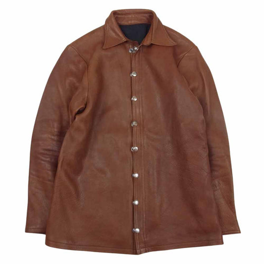 FAR EATERN ENTHUSIAST ファーイースタンエンスージアスト C.M.M SUEDE SHIRTS ディアスキン レザー ジャケット 鹿革 ブラウン系 M【中古】