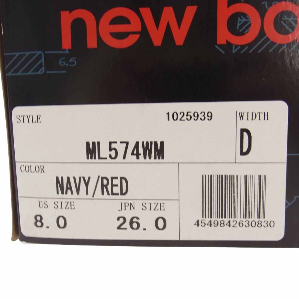 NEW BALANCE ニューバランス ML574WM × MITA SNEAKERS × WHIZ LIMITED ロー スニーカー ネイビー系 26cm【美品】【中古】