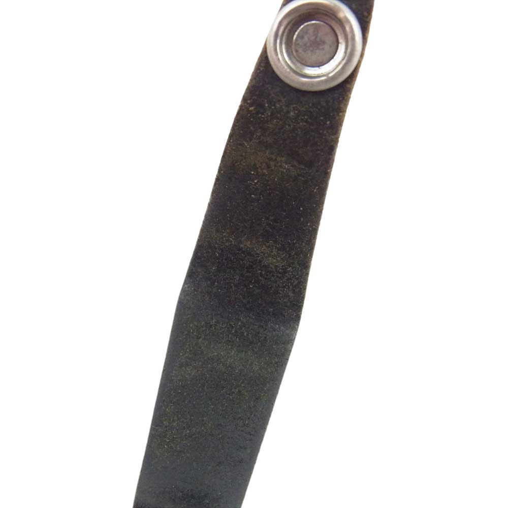 CHROME HEARTS クロムハーツ（原本無） BELT LOOP ベルトループ フローラル ボタン レザー ベルトループ ブラック系 シルバー系【中古】