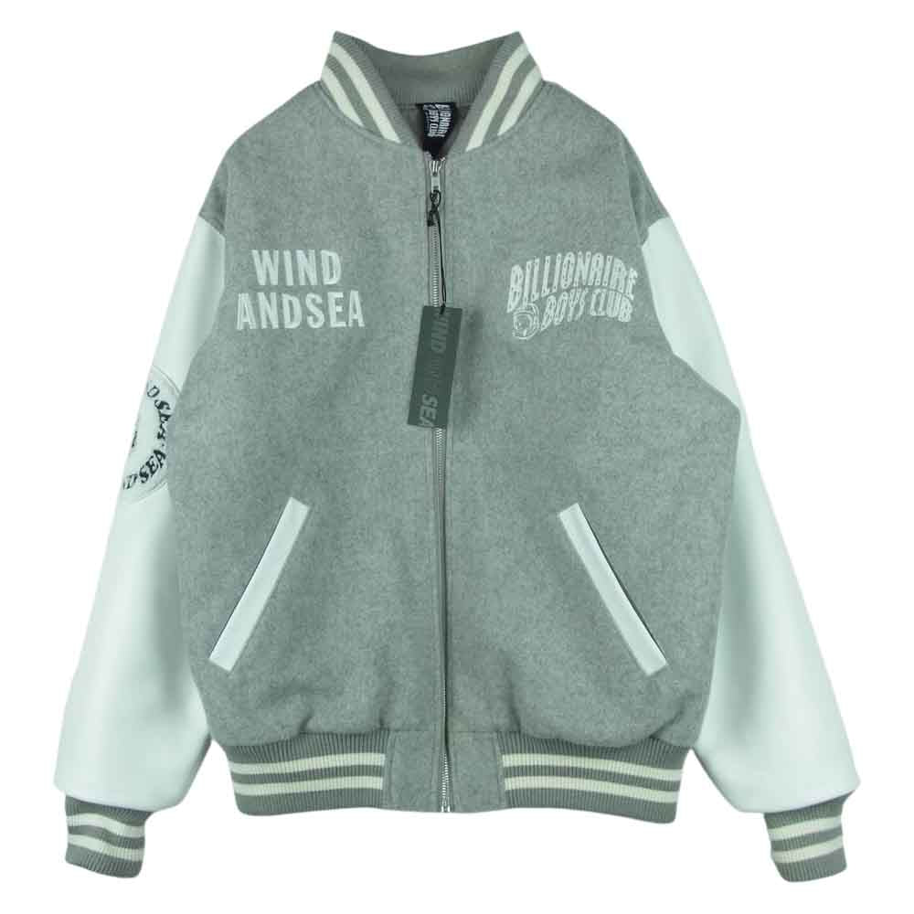 WIND AND SEA ウィンダンシー 20AW BBCJP205SX003 BBC BILLIONAIRE BOYS CLUB ビリオネアボーイズクラブ VARSITY JACKET スタジャン グレー系 ホワイト系 S【中古】