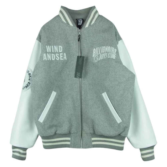WIND AND SEA ウィンダンシー 20AW BBCJP205SX003 BBC BILLIONAIRE BOYS CLUB ビリオネアボーイズクラブ VARSITY JACKET スタジャン グレー系 ホワイト系 S【中古】