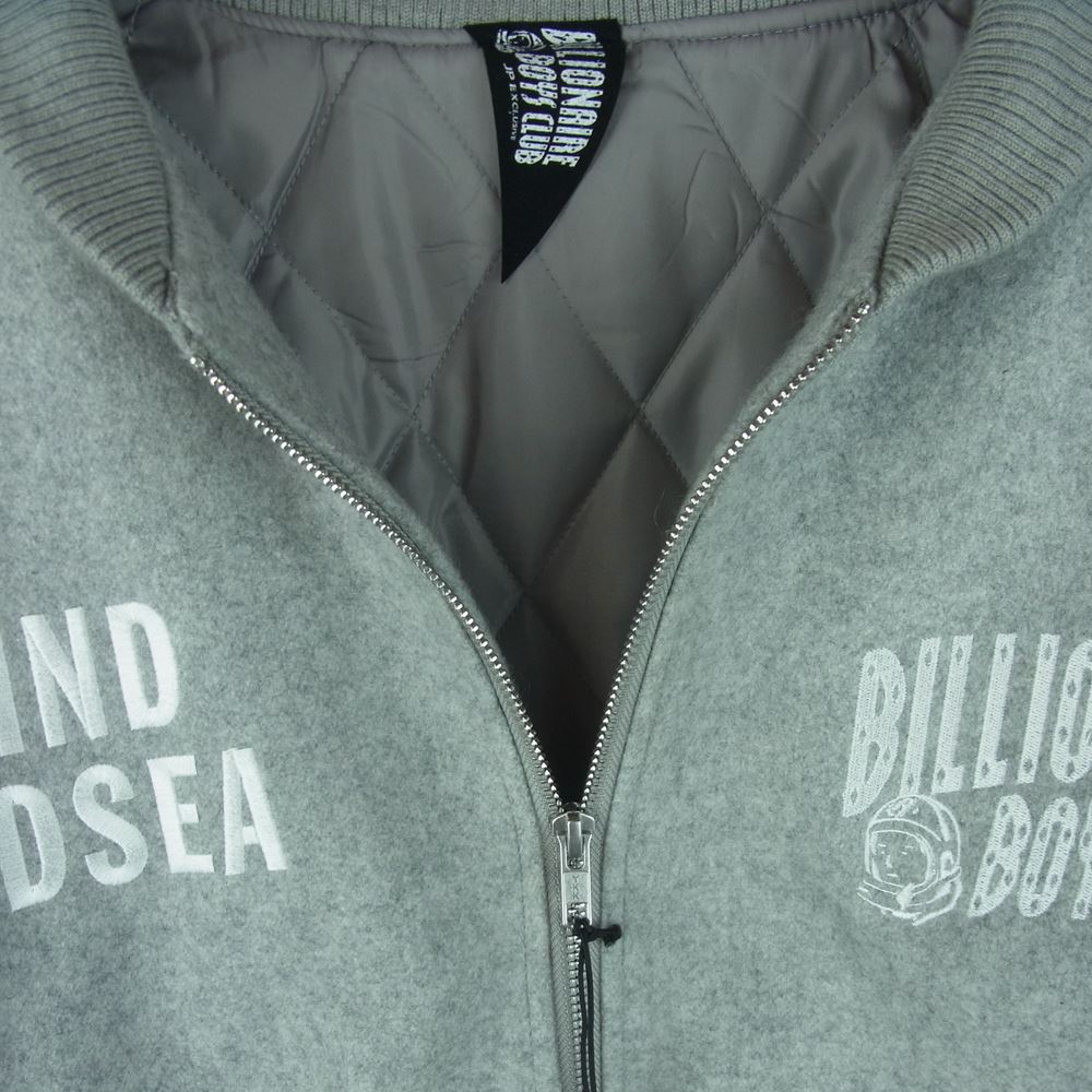 WIND AND SEA ウィンダンシー 20AW BBCJP205SX003 BBC BILLIONAIRE BOYS CLUB ビリオネアボーイズクラブ VARSITY JACKET スタジャン グレー系 ホワイト系 S【中古】