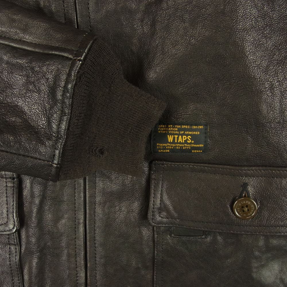 WTAPS ダブルタップス 13AW 132SPDT-JKM02 LIFIST GOAT G-1 ゴート レザー フライト ジャケット ダークブラウン系 1【中古】