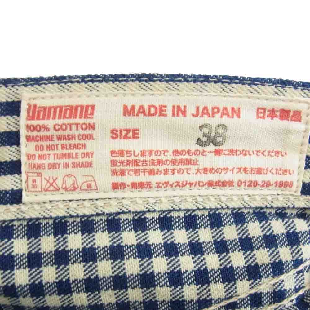 EVISU エヴィス LOT 5500 チェック カモメ デニム パンツ ブルー系 38【中古】