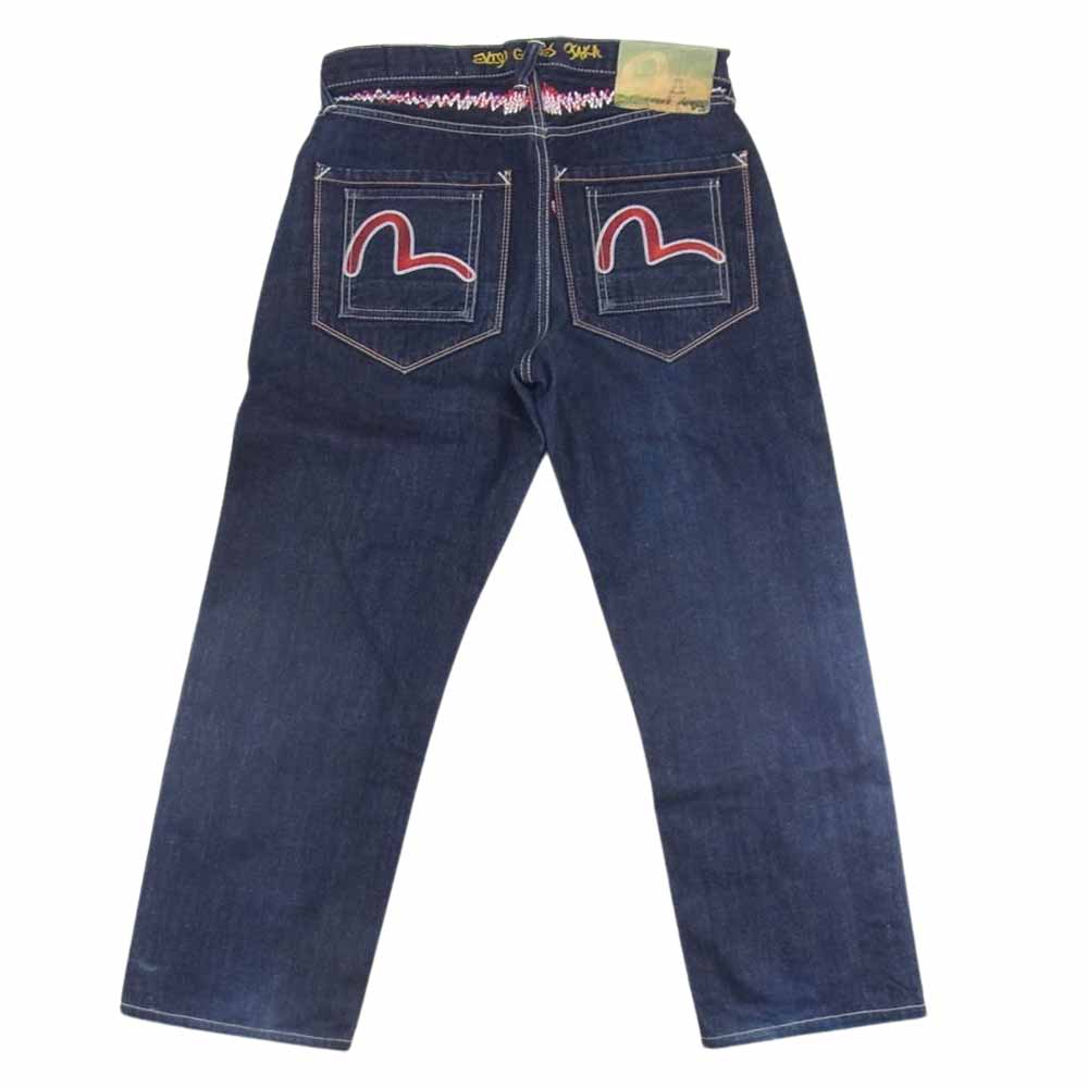 EVISU エヴィス シオタニブラザーズ シンチバック カモメ デニム パンツ インディゴブルー系 34【中古】