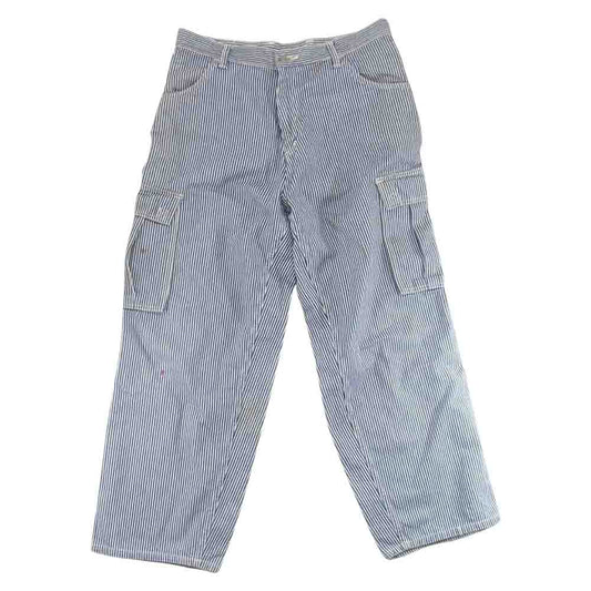 EVISU エヴィス カモメ ヒッコリー カーゴ パンツ ブルー系 34【中古】