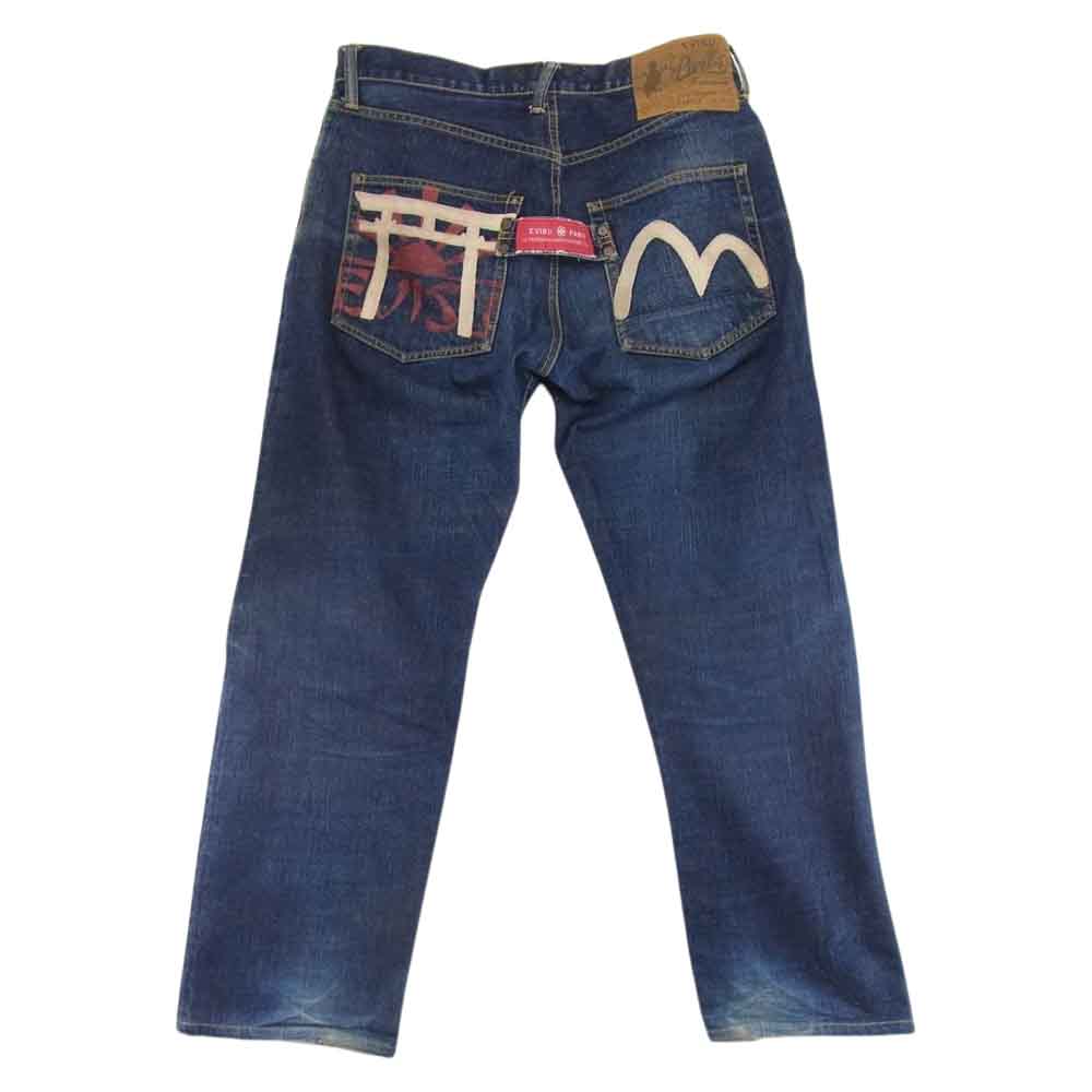 EVISU エヴィス PARIS 0105 カモメ 鳥居 デニム パンツ インディゴブルー系 34【中古】