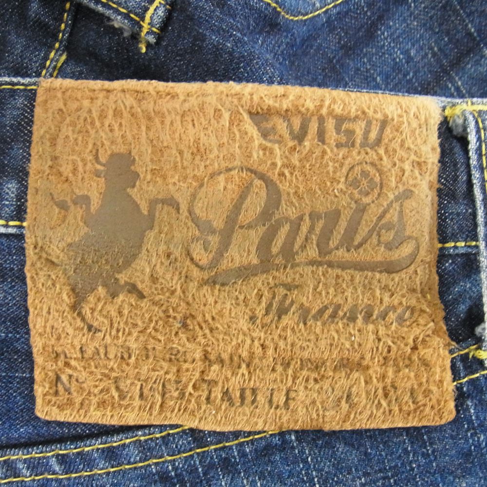 EVISU エヴィス PARIS 0105 カモメ 鳥居 デニム パンツ インディゴブルー系 34【中古】