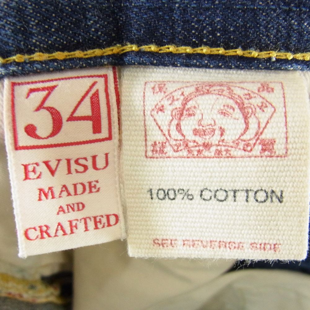 EVISU エヴィス PARIS 0105 カモメ 鳥居 デニム パンツ インディゴブルー系 34【中古】